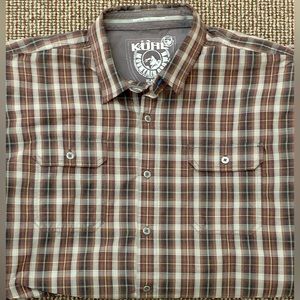Kuhl Men's Casual Plaid Shirt - Brown and Gray